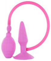 Розовая анальная пробка с расширением Inflatable Butt Plug Small - 10 см