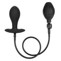 Расширяющаяся анальная пробка с грушей «Weighted Silicone Inflatable Plug Large», цвет черный