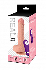 Вибратор REAL Dual Layer с пультом управления, dual PVC, 17х4,3см