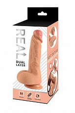 Реалистичный фаллоимитатор REAL Dual Layer, dual silicone, 14х4 см