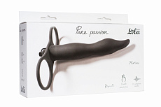 Насадка на пенис для двойного проникновения, с вибрацией. Pure Passion Flirtini black