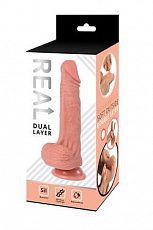 Реалистичный фаллоимитатор REAL Dual Layer, dual silicone, 20х3,8 см.