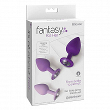 Набор анальных пробок со стразами Fantasy For Her Her Little Gems Trainer Set, фиолетовый 