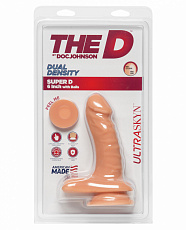 Doc Johnson Фаллоимитатор на присоске The D™ Super D 6, 14х3.8 см (телесный) 