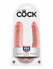 King Cock Фаллоимитатор двухсторонний U-Shaped Large Double Trouble телесный